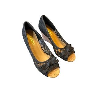 ❤️❤️Report Lace Open Toe Wedges Womens Size 6 1/2 Bettina Style